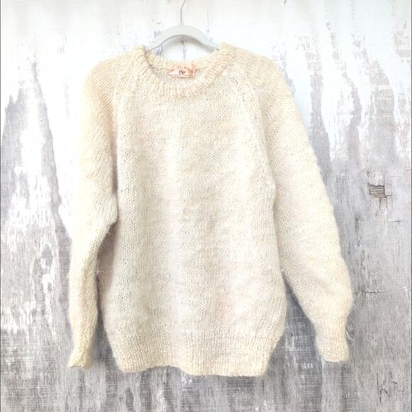 The Wool Factory Hand Knit Pure Wool Crewneck Sweater Adult Size Large - Picture 1 of 9